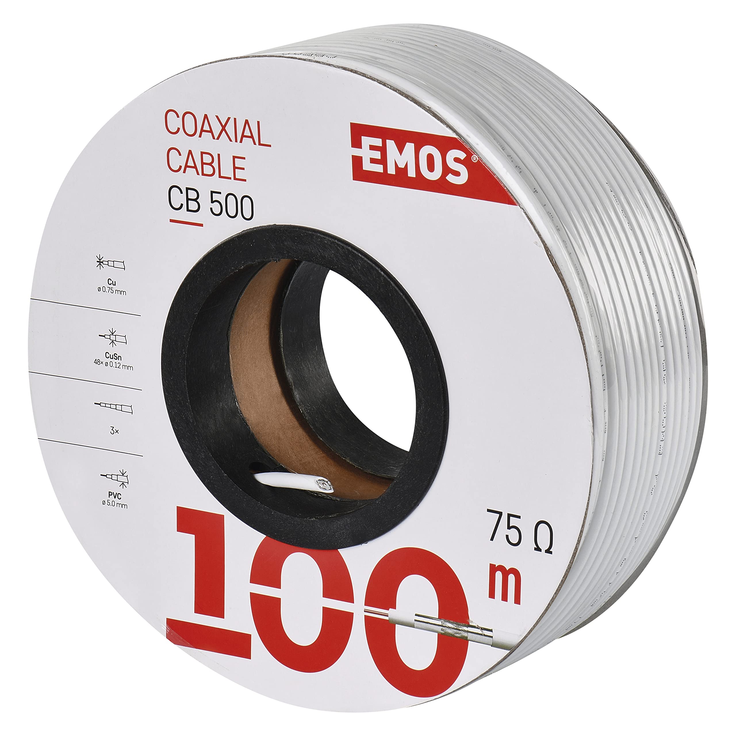 Emos Cable Coaxial CB500, 100 m