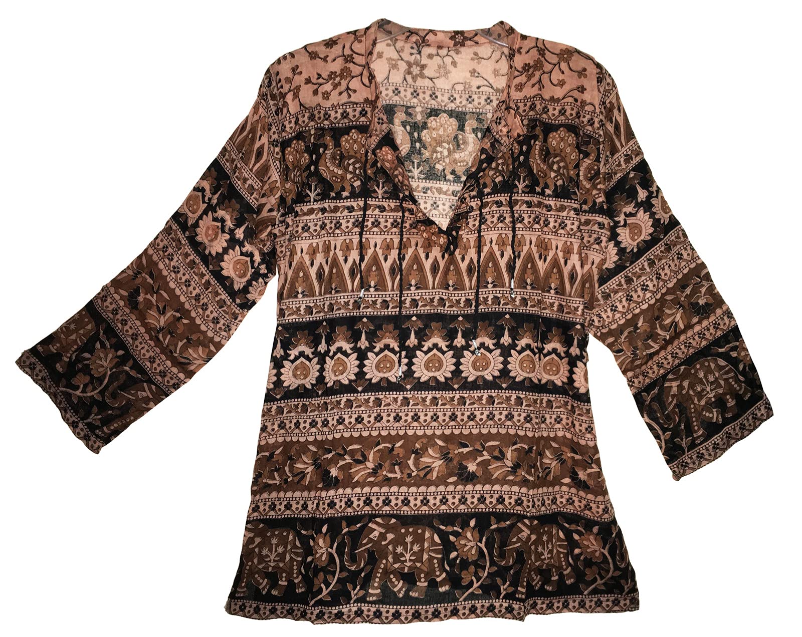 Indian Cotton Top for Women Dress Blusa Blouse Ethnic Gypsy Hippie