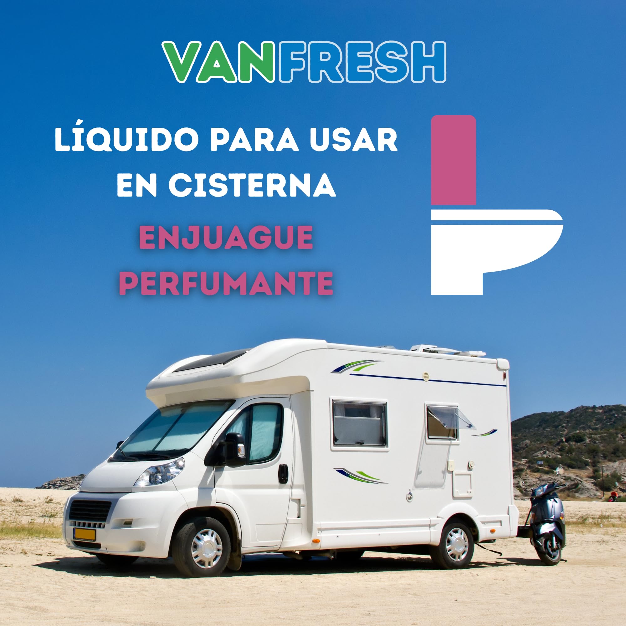 Vanfresh WC Rinse – Líquido para Cisterna de WC Químico 5L | Aroma Intenso y Frescor Duradero para Inodoros Portátiles, Autocaravanas y Camping