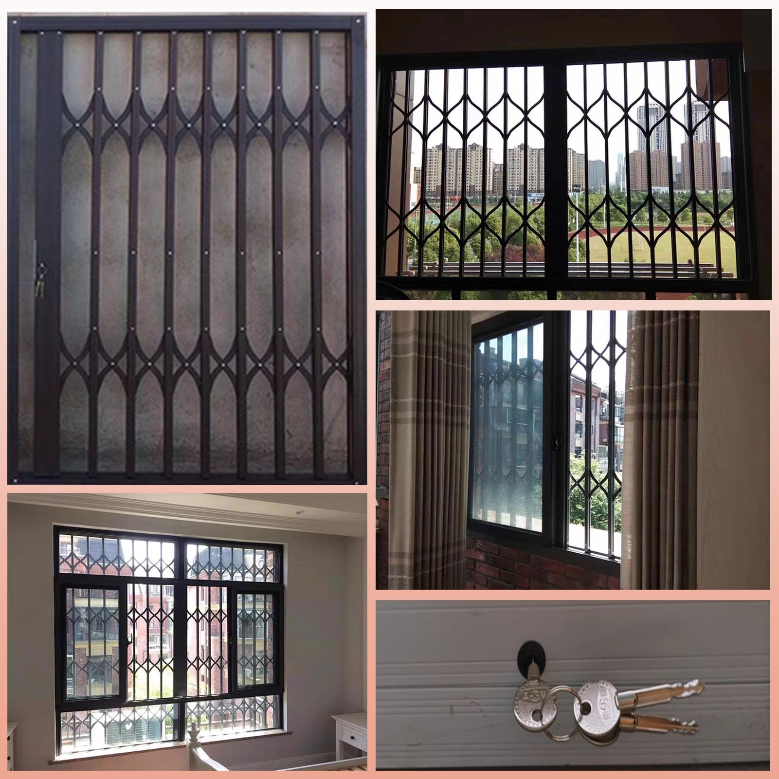 Rejilla plegable de seguridad para exteriores, protector de seguridad de metal para protección del hogar, prevención de robos para puertas, ventanas, hoteles y zonas residenciales