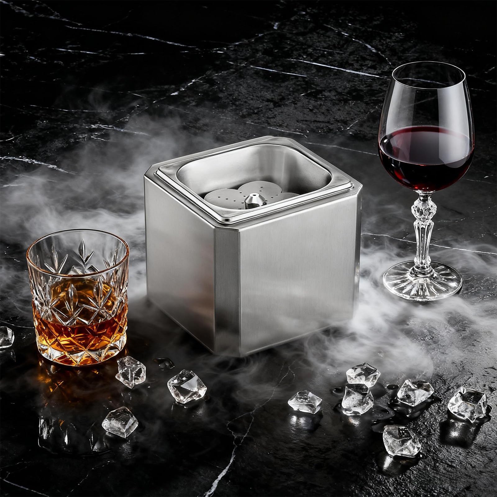 JXYQ Glass Froster Chiller with LED Light, Instant Rapid Fast CO2 Glass Froster, 6 s/Cup, for Bars Restaurants Hotels