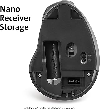 Amazon.com: Kensington Pro Fit Ergo Vertical Wireless Mouse- Black