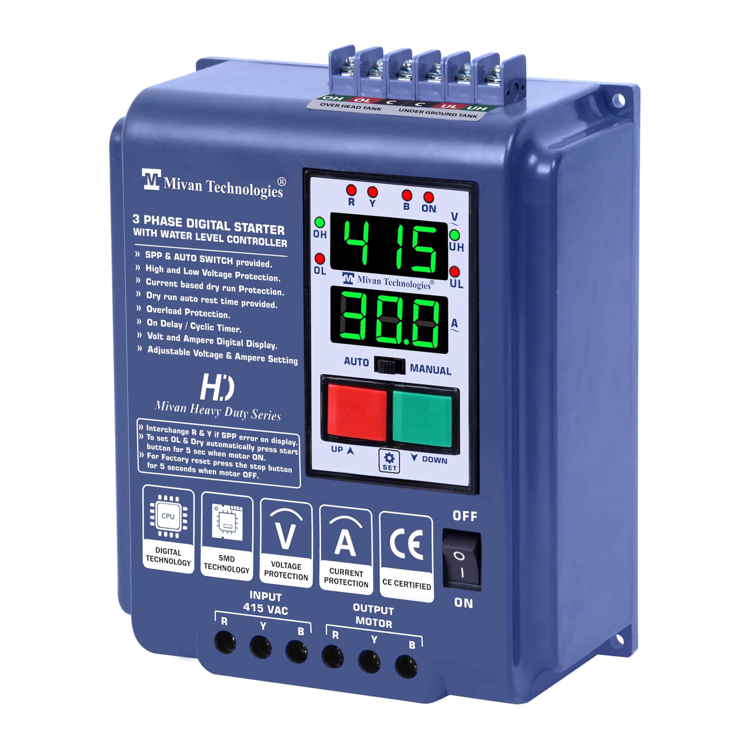 DP 301 LLC HD 3 phase water level controller with DOL DIGITAL starter suitable for motor up to 10 HP with HV LV OL DRY protection with SPP, AUTOSWITCH, TIMER (B0D6YW7VDQ) Amazon Price History, Amazon Price Tracker