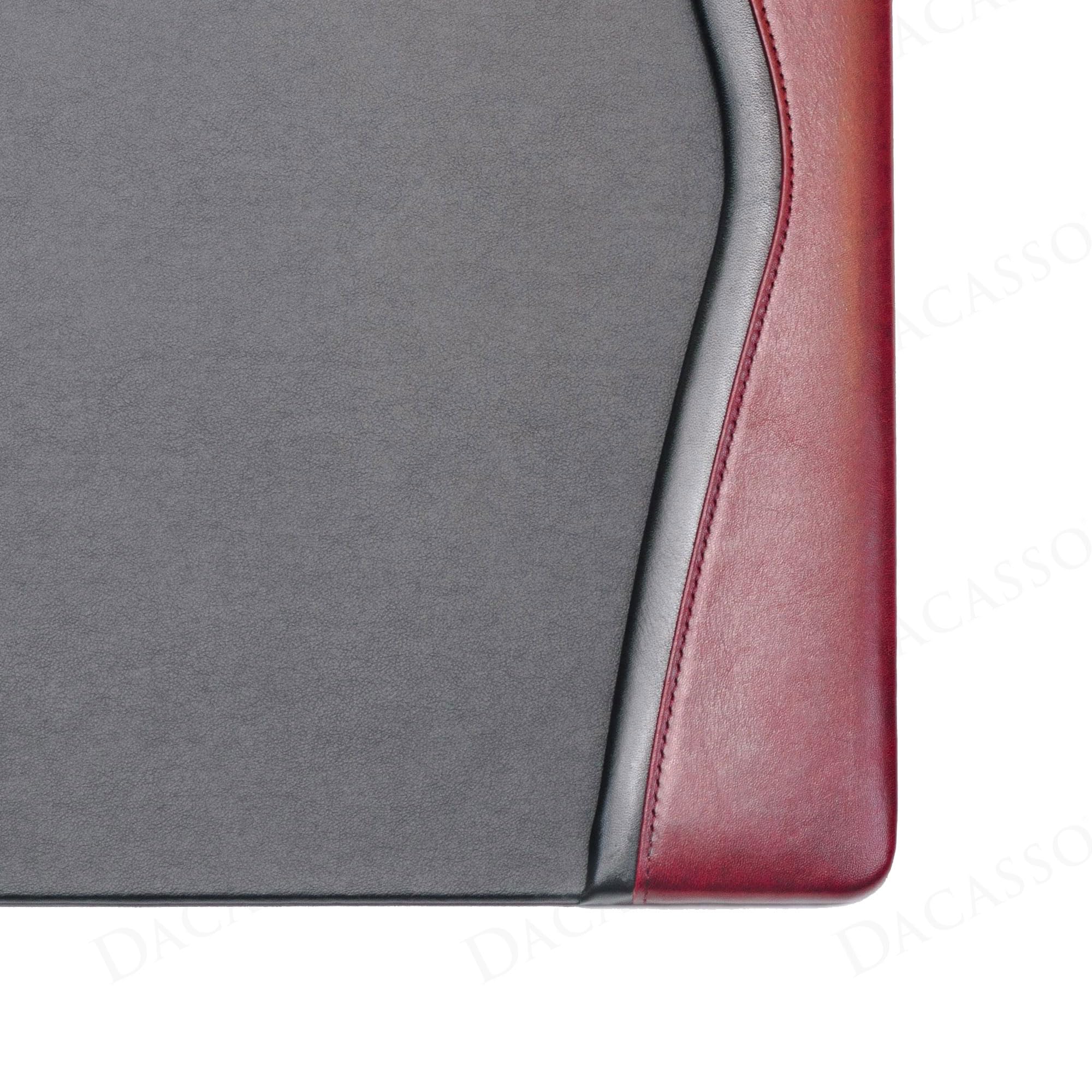Dacasso Schreibunterlage aus Leder mit schwarzem Rand, 86,4 x 50,8 cm, Burgunderrot
