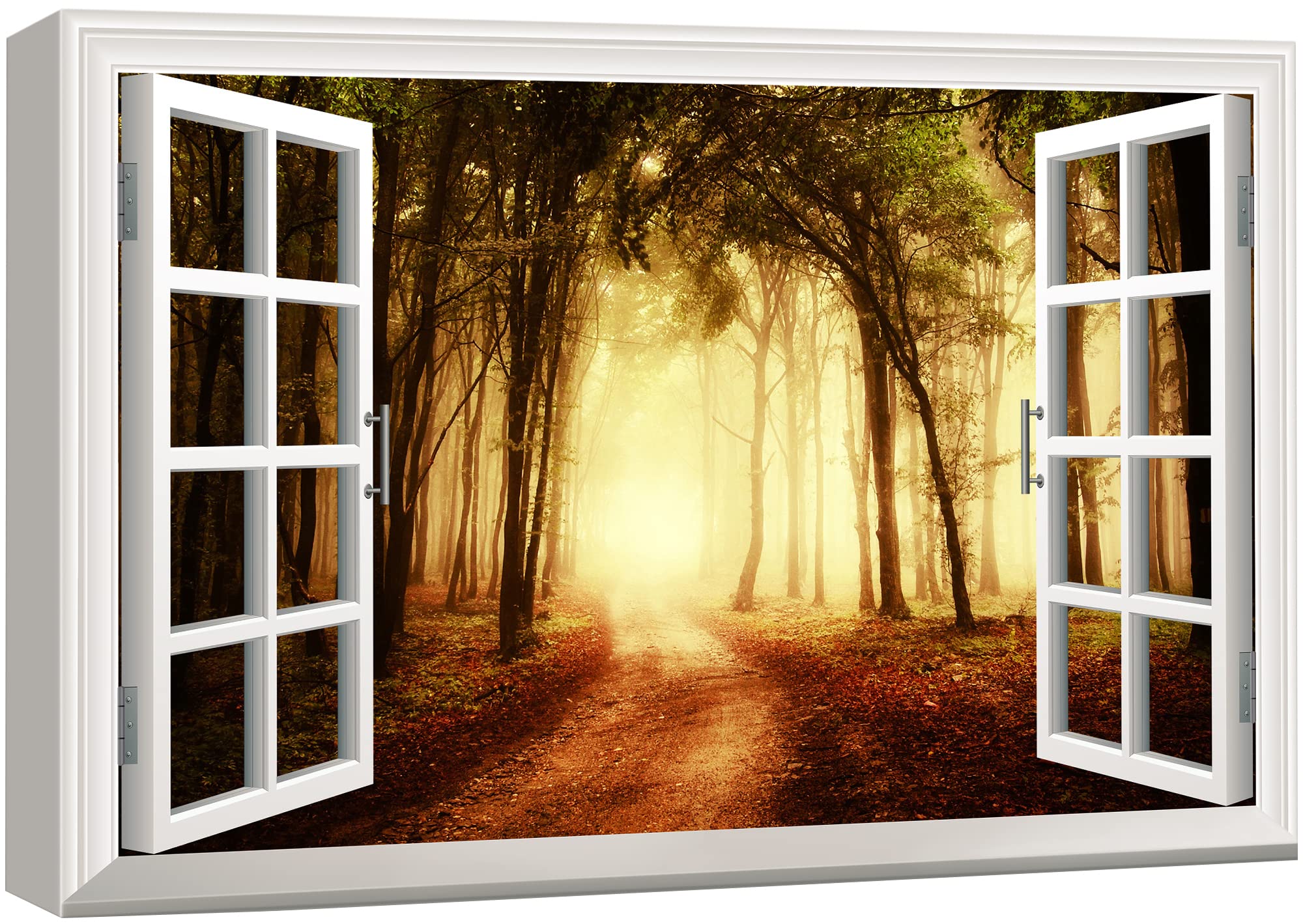 Amazon.com: wall26 - Modern White Window Looking Out Into a Road