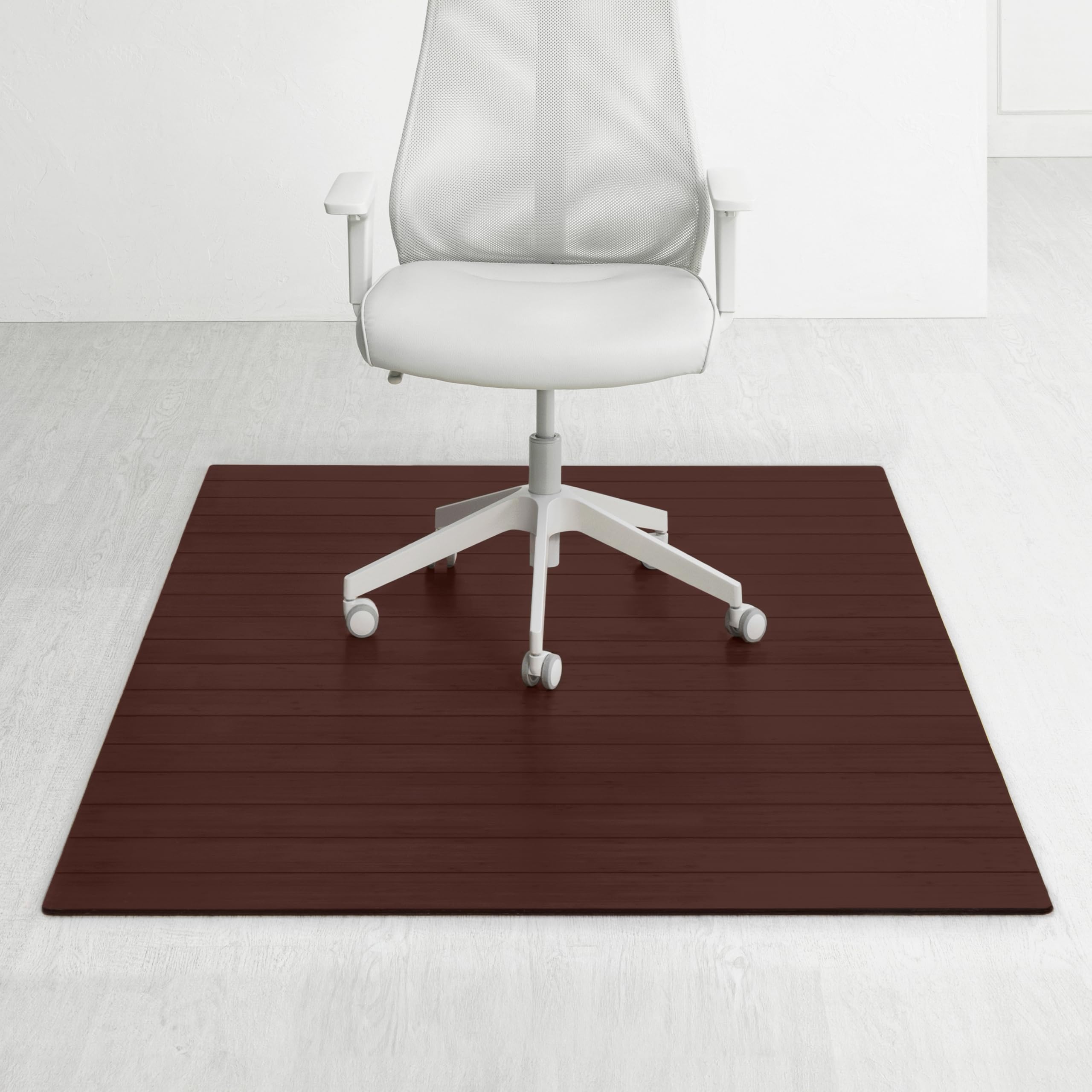 Anji Mountain Office Chairmat Thickest Sturdy Bamboo Chairmats Highly Premium Quality Anti-Slip Heavy Duty for Multi-Purpose Hardwood Floor