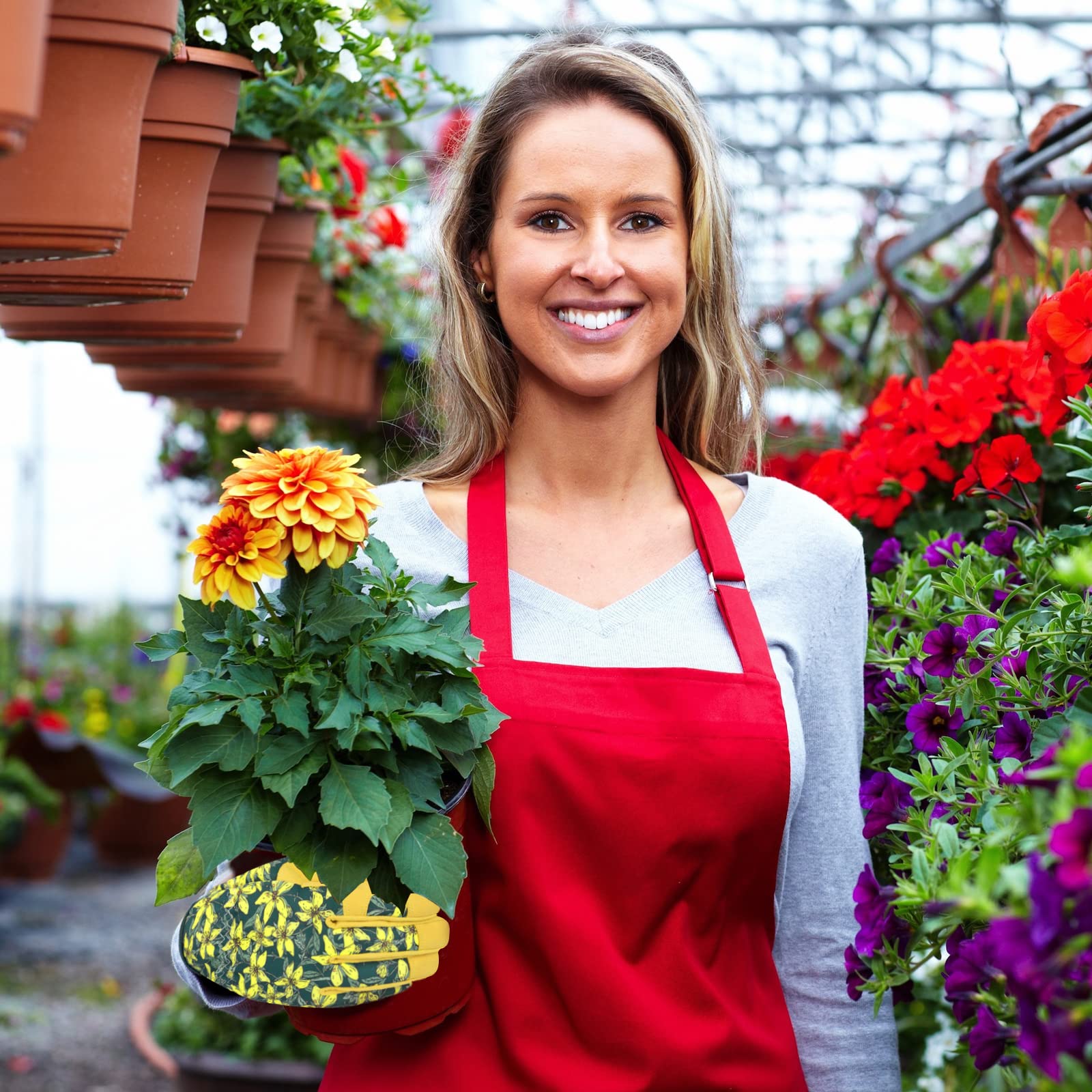 Guantes de jardinería de cuero para mujer, guantes de jardinería para mujer, a prueba de espinas, sin picadura para excavar, plantar, podar, talla L, verde negro