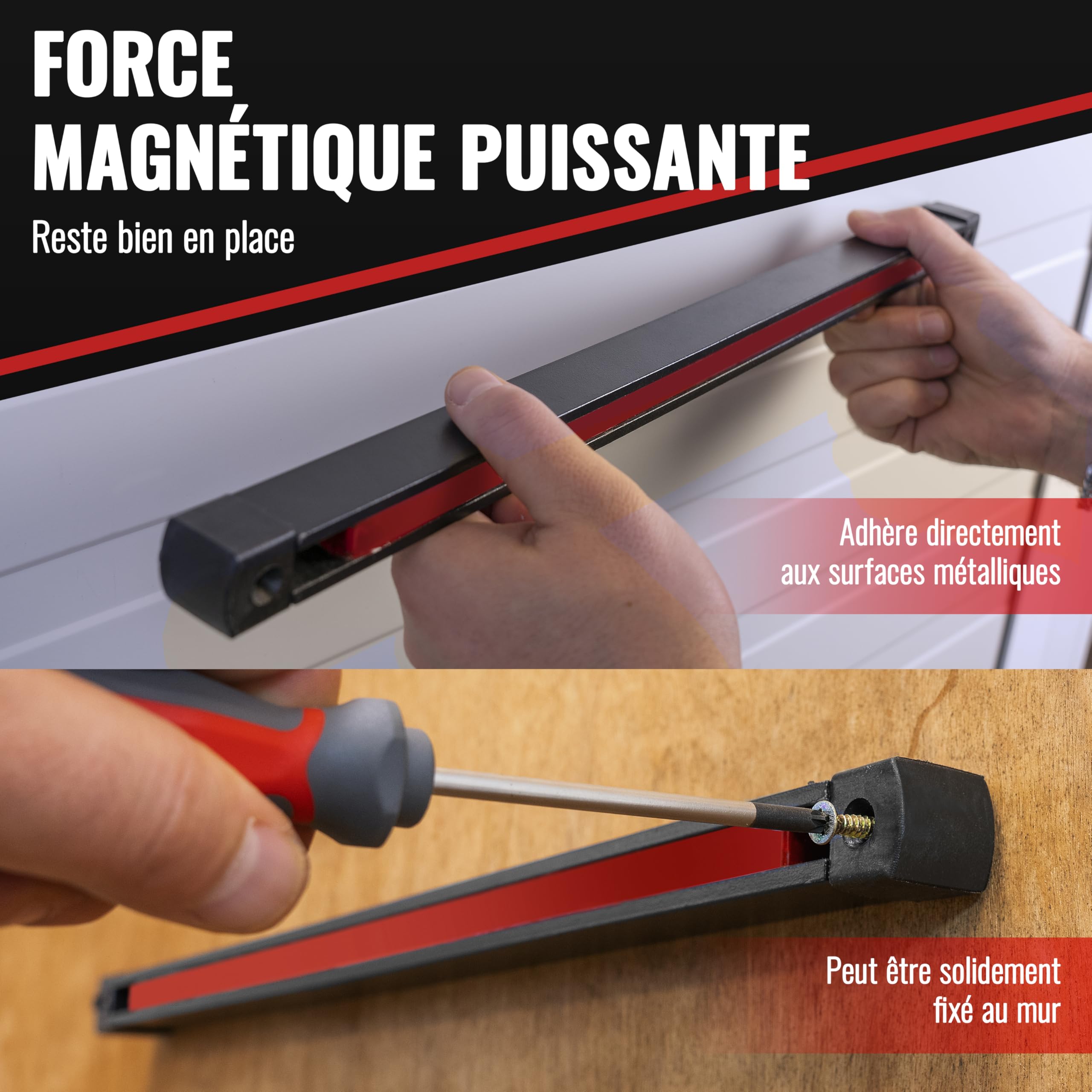 POPPSTAR Barre Magnétique pour Outils (45cm) pour Atelier & Garage