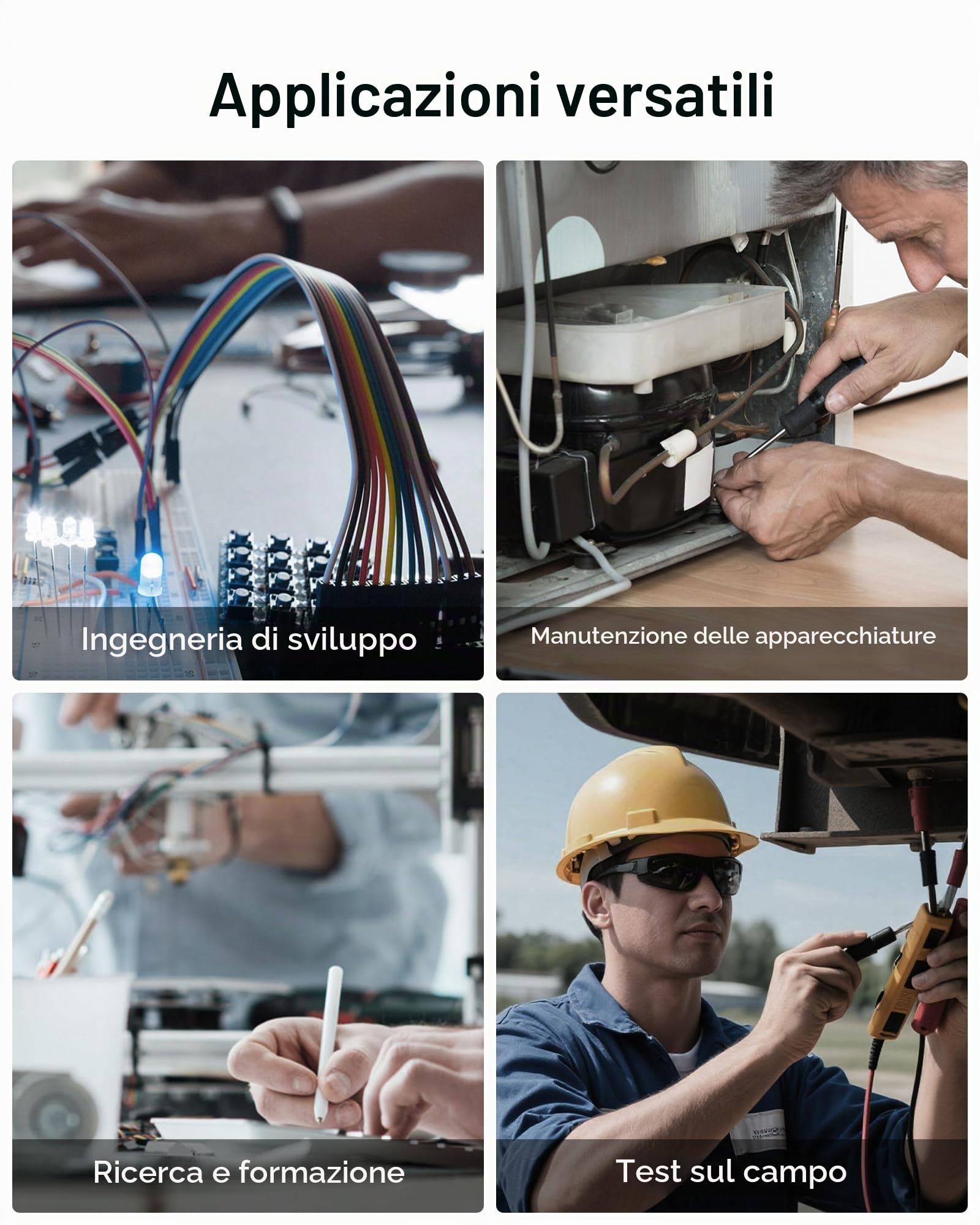 FNIRSI 2D15P 100MHz Digitale Oscilloscopio Multimetro Generatore di Segnale DDS 3in1, Multimetro a 2CH per L'industria Auto, 19.999 TRMS, Frequenza di Campionamento 500MS/s, Touchscreen da 4,3 Pollici