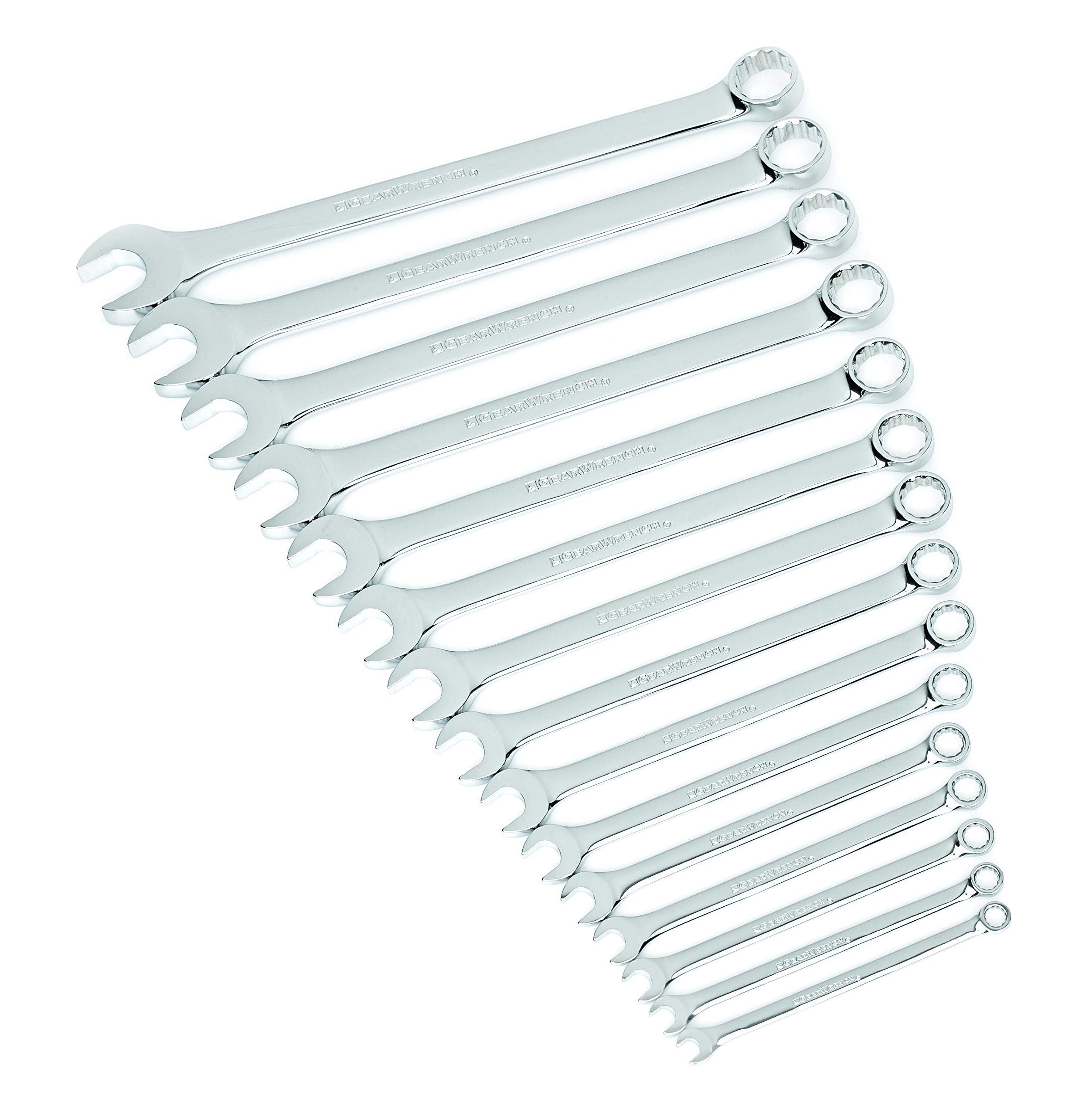 GEARWRENCH 15 szt. 12 szt. Zestaw kluczy kombinowanych z długim wzorem, SAE - 81901