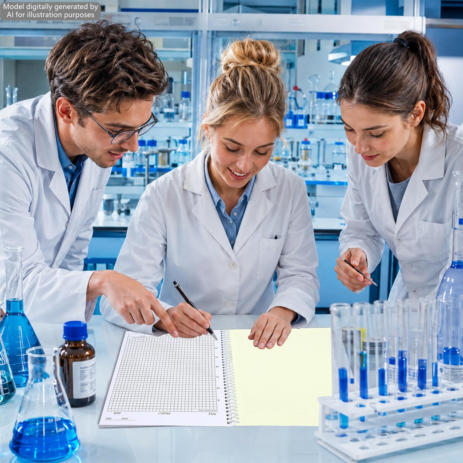 gisgfim Paquete de 2 cuadernos de laboratorio de química autocopias de carbono, cuaderno de laboratorio estudiantil, 8.5 x 11 pulgadas, 50 juegos de páginas, 100 hojas en total, páginas de cuadrícula