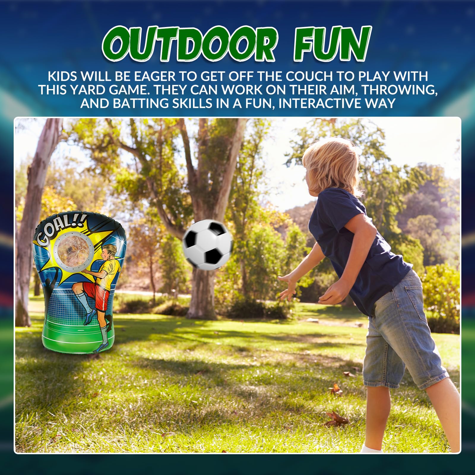 Juego Inflable De Tiro De Fútbol Con Objetivo De Fútbol, Puerta De