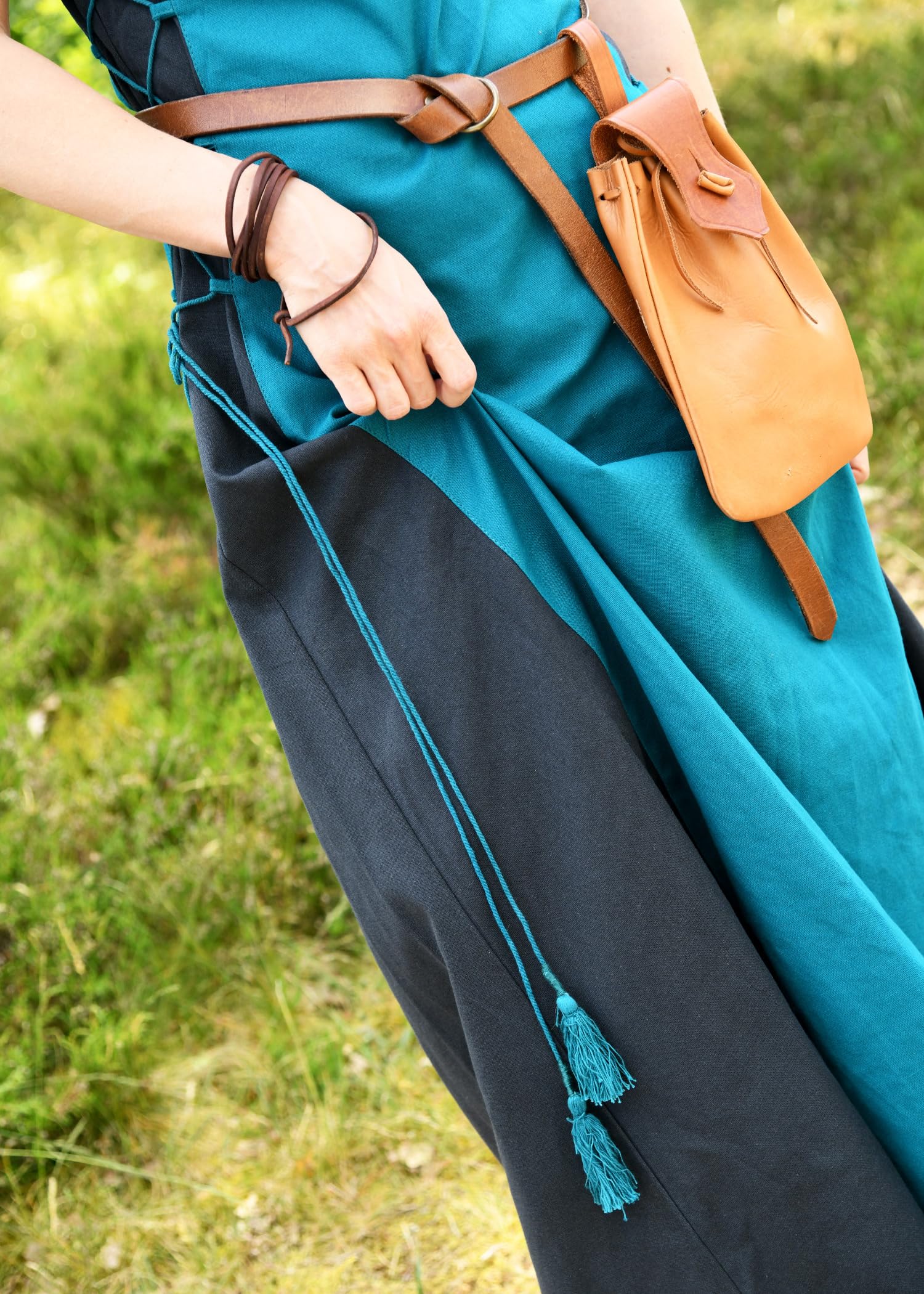 Battle-Merchant – Vestido medieval sin mangas Jarle – Vestido vikingo para mujer – Disfraz medieval LARP, fantasía