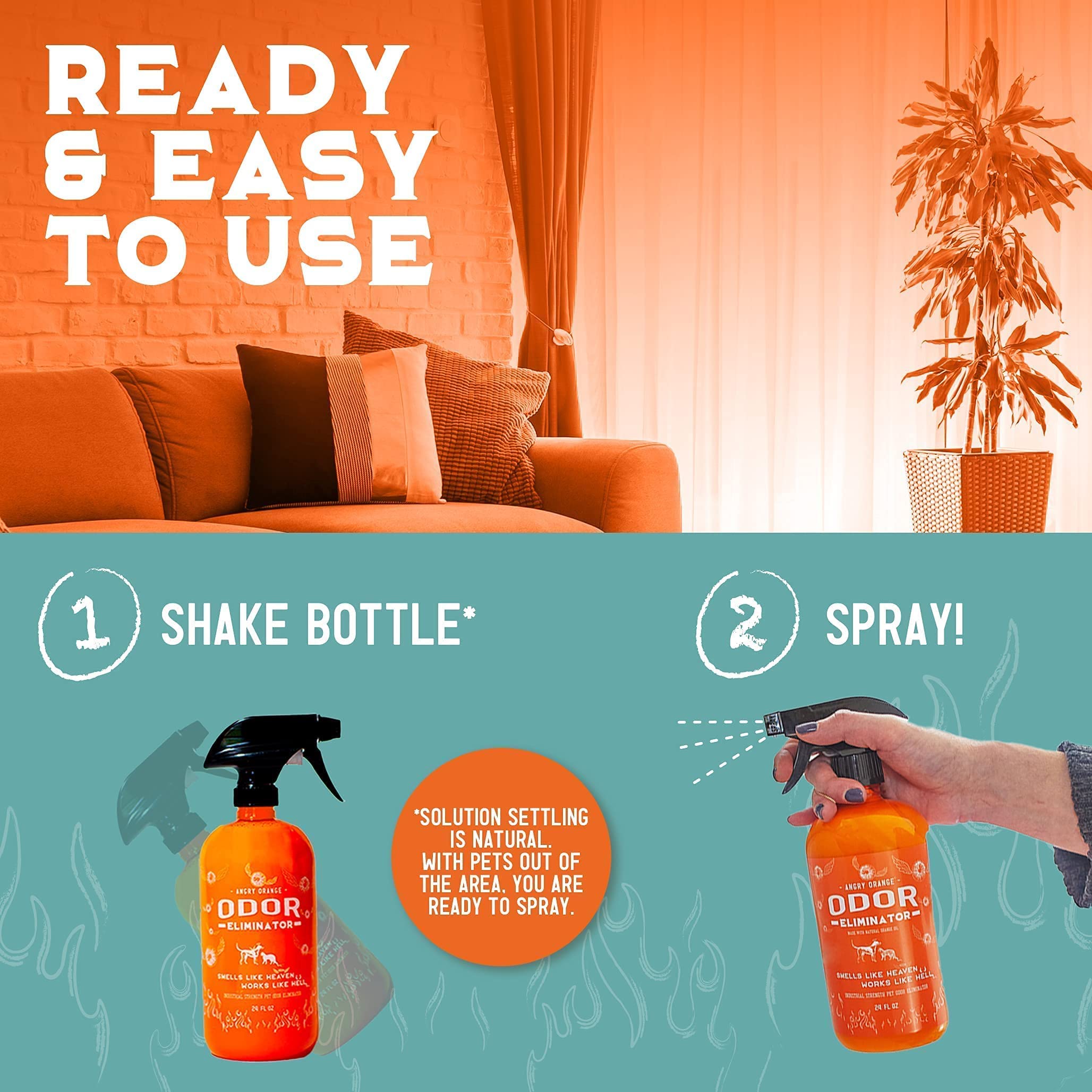 ANGRY ORANGE Pet Odor Eliminator for Home Citrus Deodorizer for