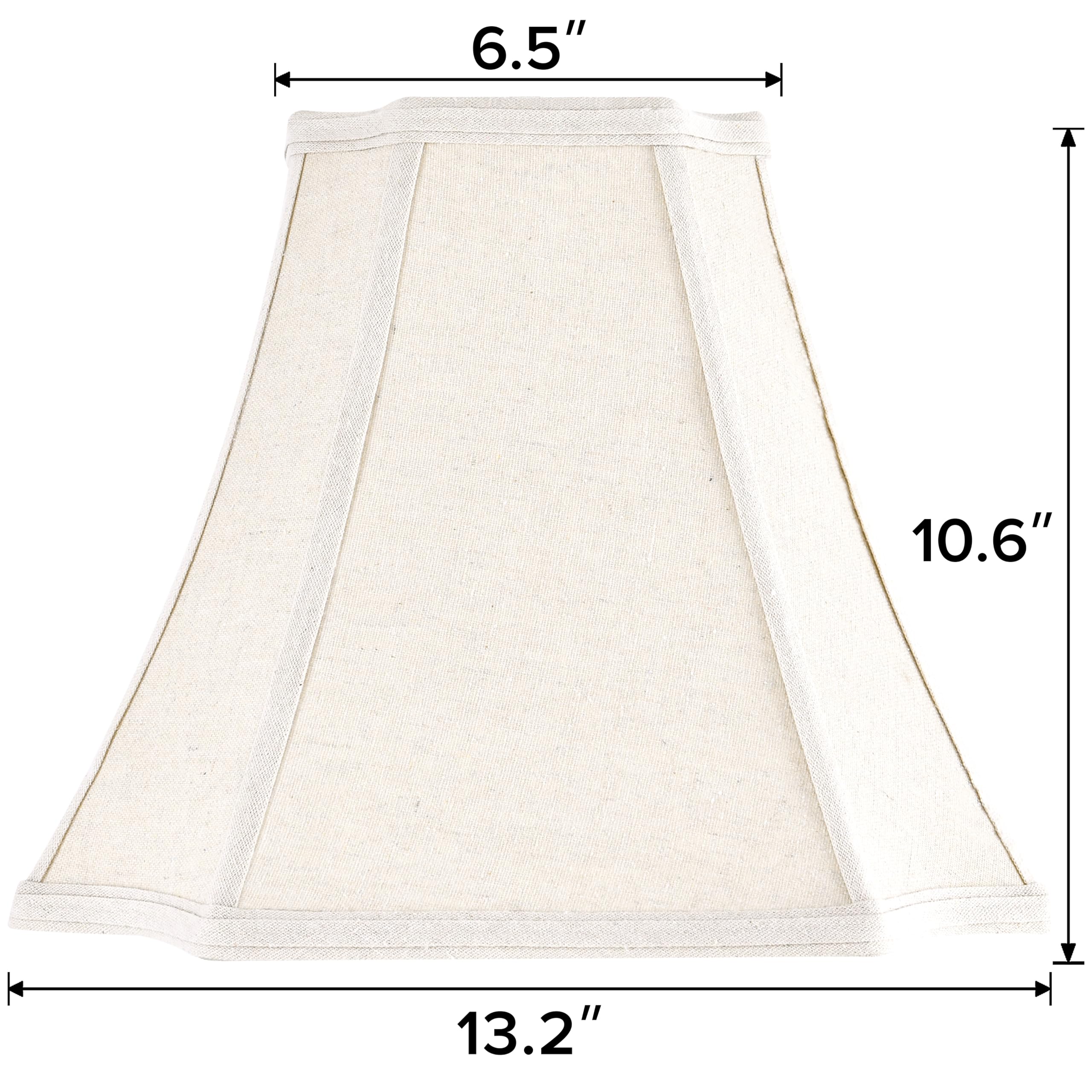 GO&SO Medium Beige Lampshade Square Cut Corner Lamp Shade for Floor and Table Lamps, 6.5x13.2x10.6