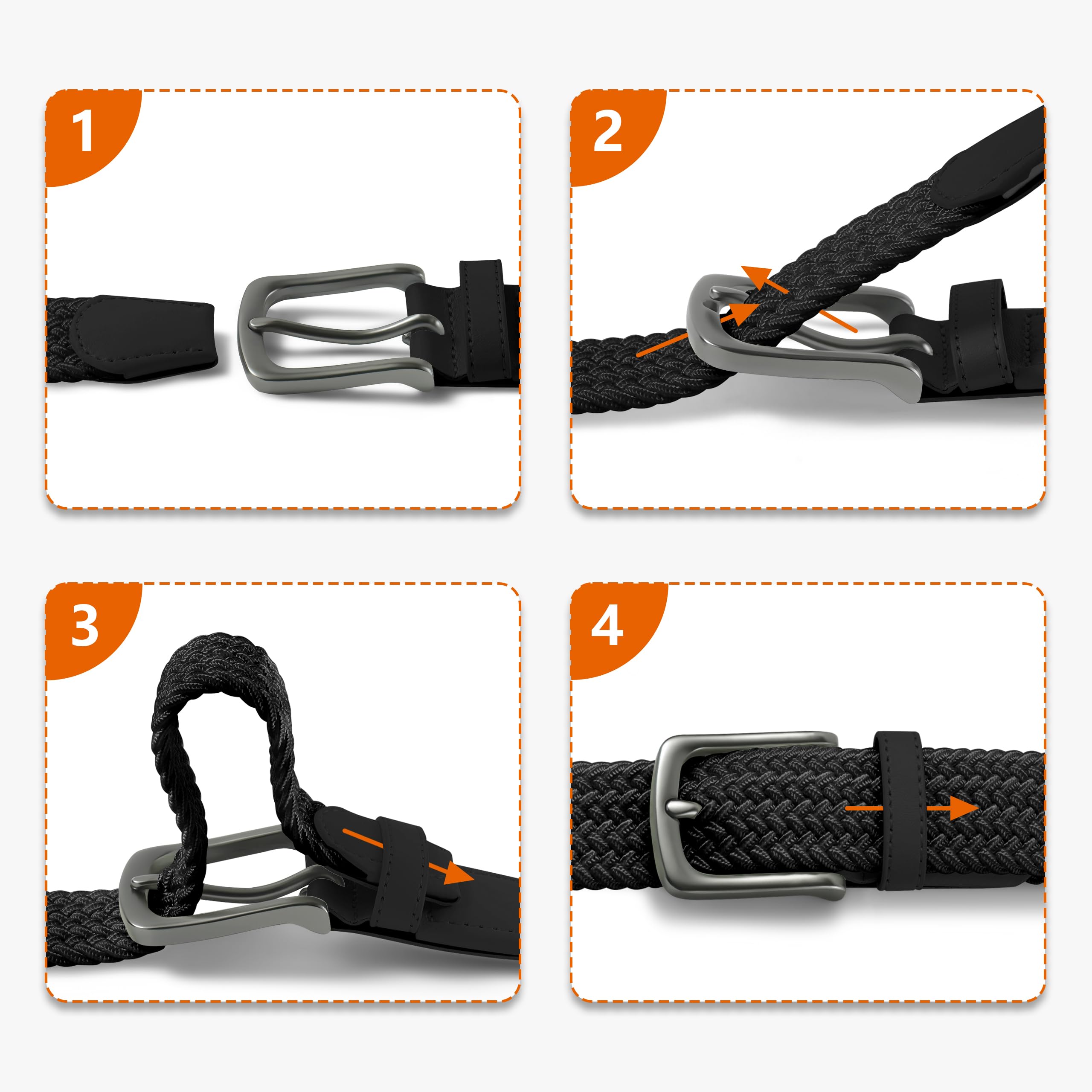 LAKIDAY Cintura in Tessuto Cintura Elasticizzata Cintura intrecciata cintura intrecciata Elastica perUomo e Donna ampia lunghezza da 3,5 cm da 100 cm a 130 cm