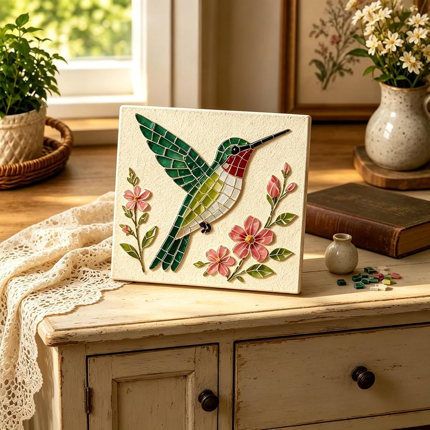 Bird Mosaic Art Kit | Diy Mosaic Bead Craft Kits For Kids Adults