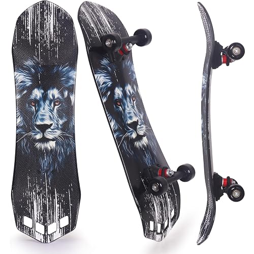Nattork 27"x 8" Complete Skateboard for Beginners Youth Teens Kids Boys or Girls with Plastic Deck ABEC 7 Bearings