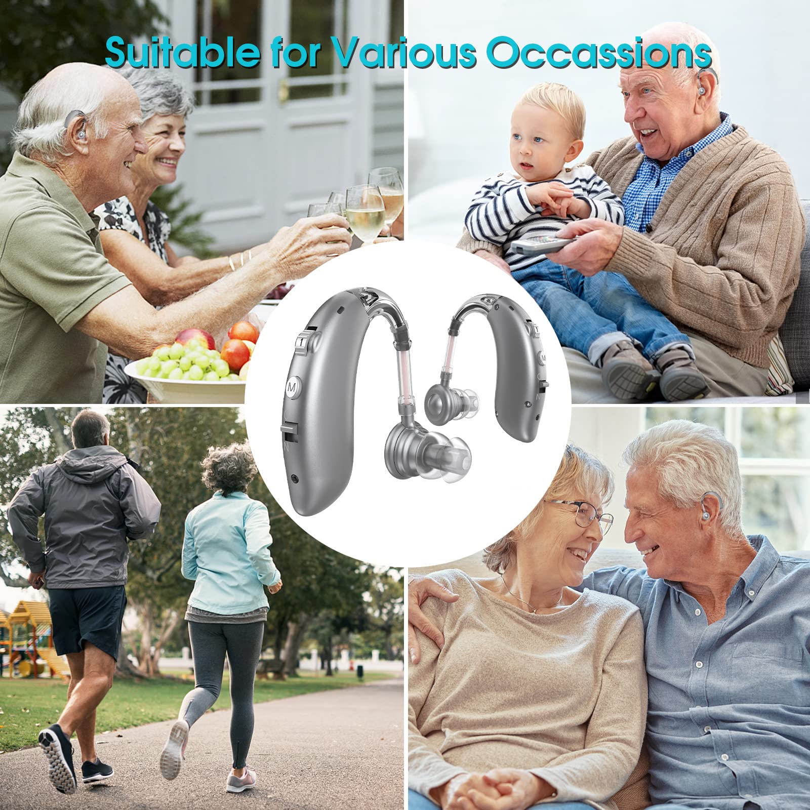 Hearing Aids for Adults Seniors, Rechargeable BTE (Behind The Ear
