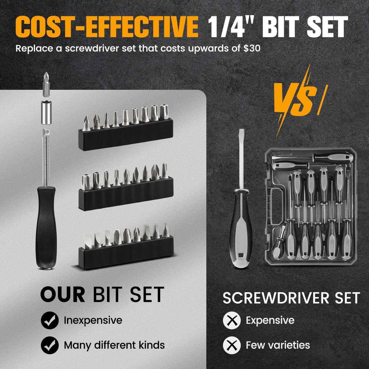 Set di chiavi a bussola da 197 pezzi, 1/4" e 3/8" e 1/2", set di chiavi a bussola metriche con cricchetto a 90 denti, riparazione auto e bici con custodia resistente