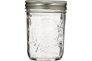 Ball Half Pint (8 oz.) Regular Mouth Glass Mason Jars with Caps...