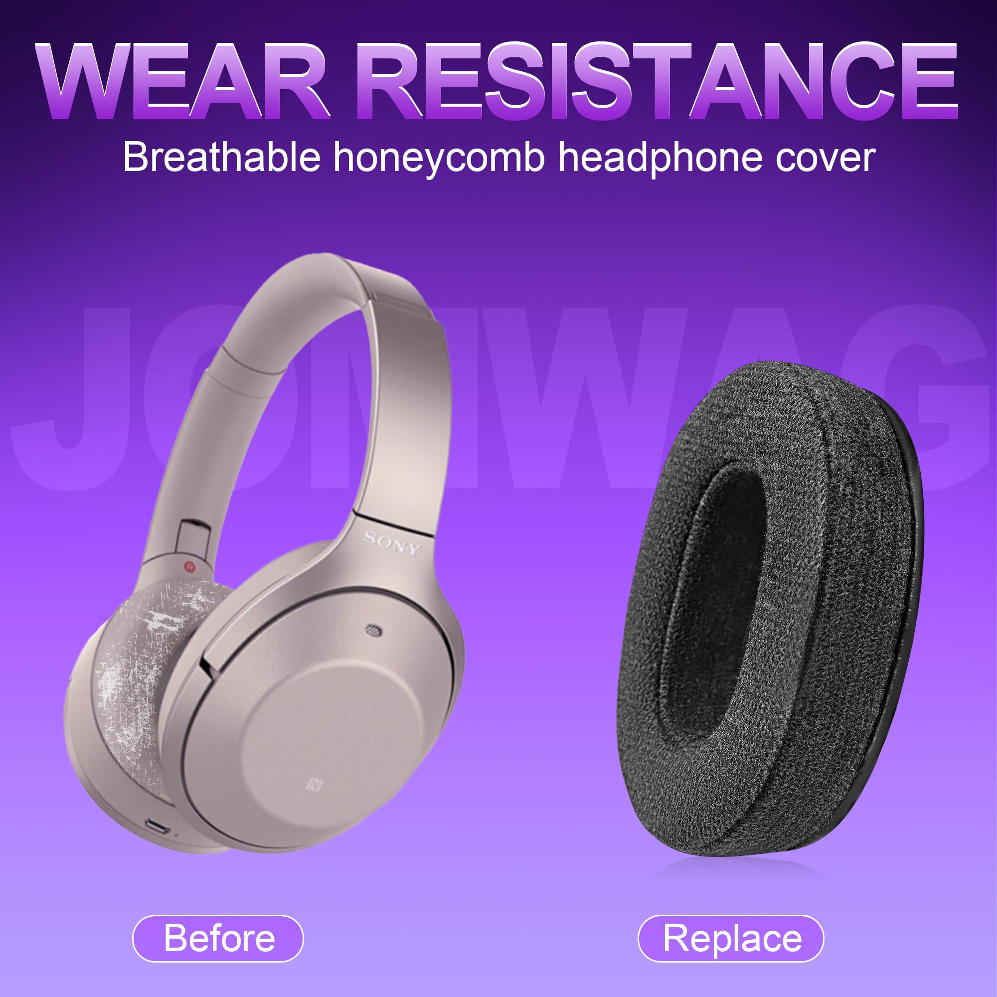 Jomwa Coussinets de rechange pour WH-1000XM2/MDR-1000X - Coussinets confortables