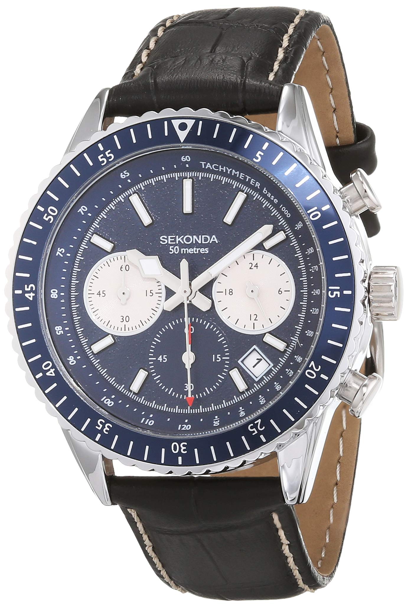 Sekonda Orologio Uomo 1728 – Quarzo Con Quadrante Blu E Cinturino In Acciaio Inox Color Canna Di Fucile