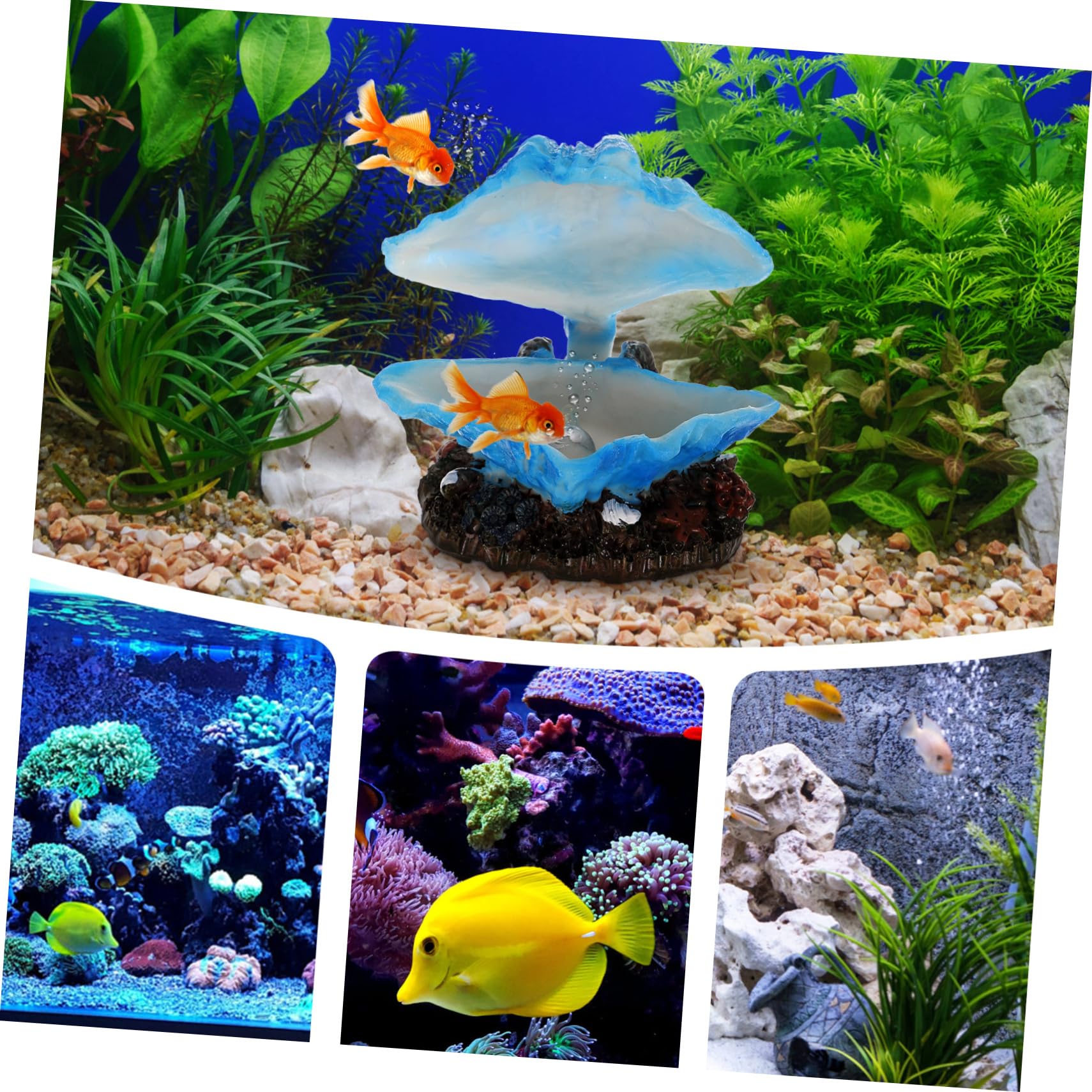 Yardwe 4stücke Bubble Maker Deko Für Aquarien Künstliche Resin Dekoration Mit Lebensechter Form Für Fischbecken Und Blau