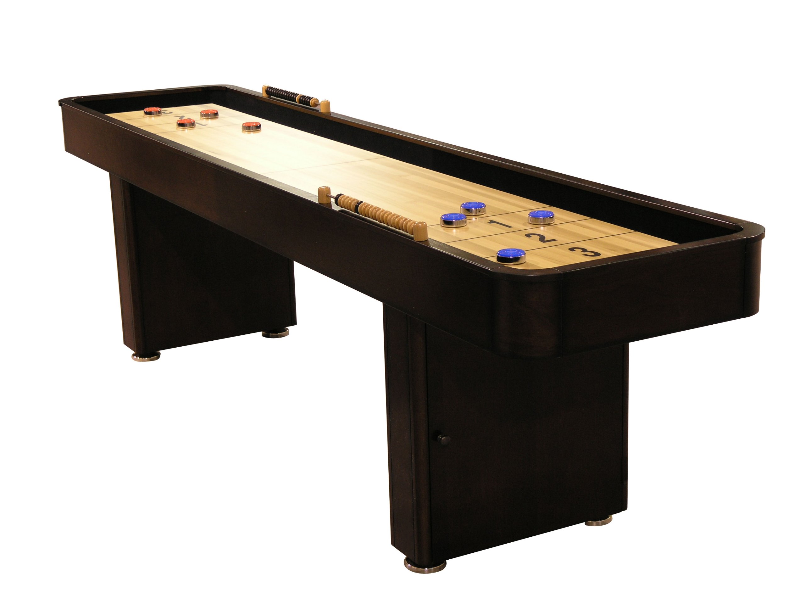 Fairview Game Rooms 9' Shuffleboard Table with Hidden Storage Cabinet - Mahogany