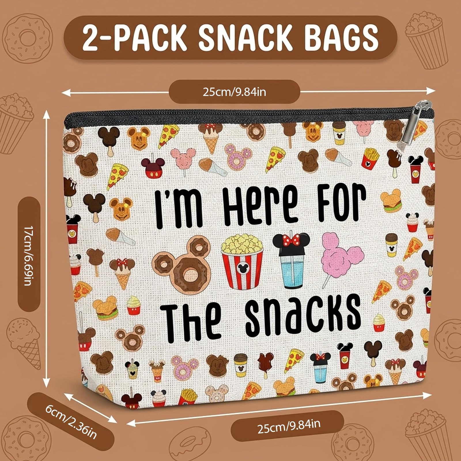 Snack Bag, Emergency Snacks Bag for Travel, Small Snack Bags with Compact Dimensions 25 Cm by 17 Cm, Ideal for On-the-Go Snacking and Daily Use — view 2