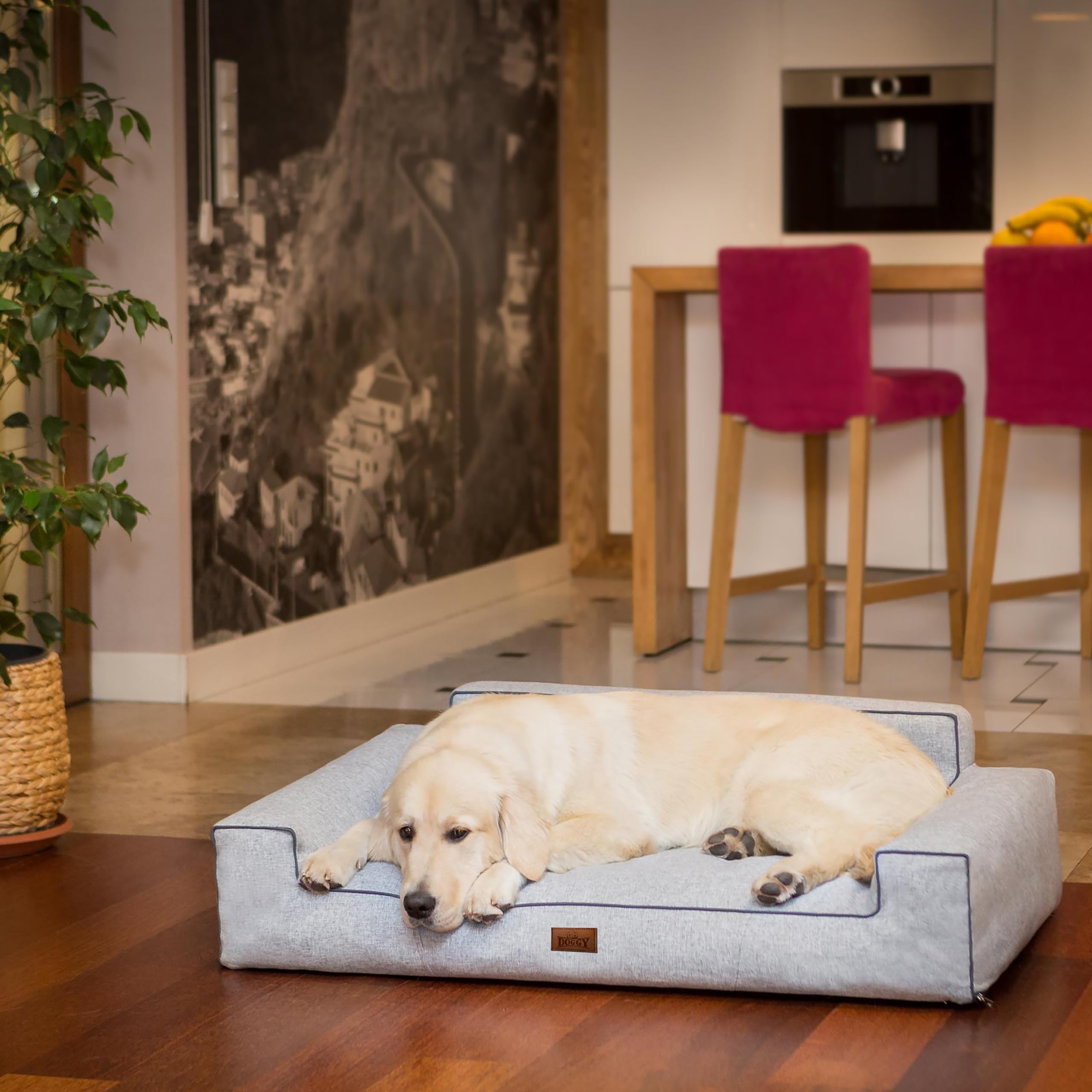 Hundebett Hundekissen Bett Kissen Haustierbett Hundeliegen Hundesofa Hundecouch Liegen Sofa Hundekorb Tierbett Weich, Asche, 116 x 78 cm