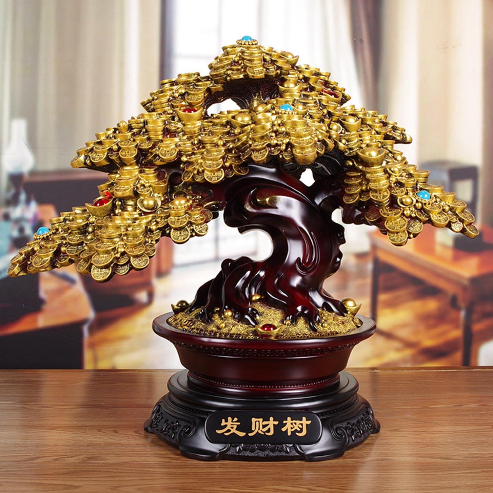 Amazon.co.jp: 招財樹 金のなる木 財福の樹 風水置物 財運 幸運 繁栄