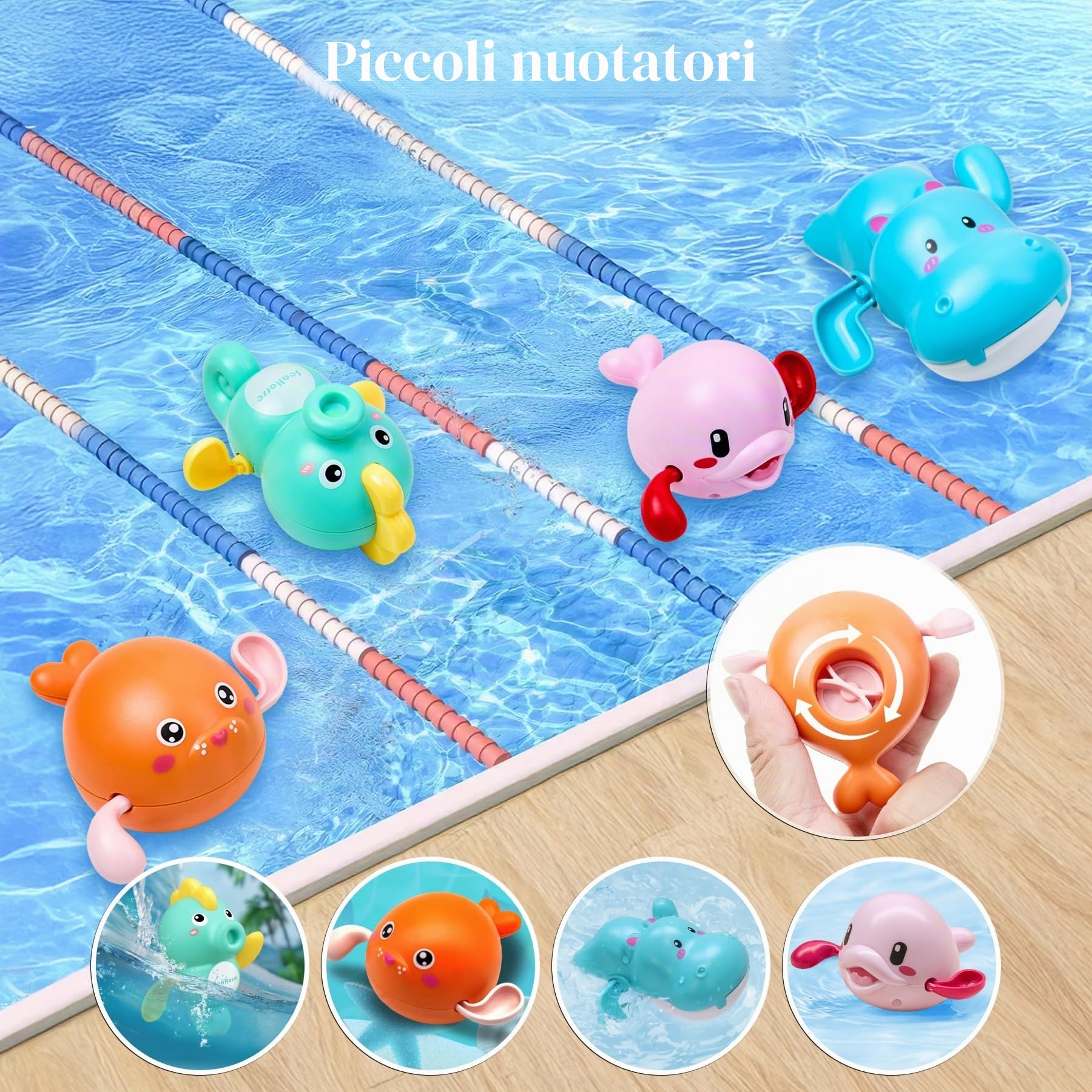 OR OR TU Giocattoli da Bagno per Bambini, Mulino ad acqua rotante con Ventose, Giocattoli da Bagno a vento per doccia per Bambini