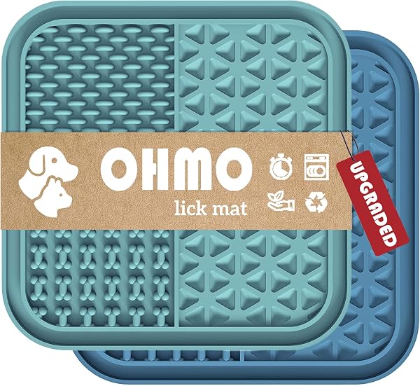 OHMO alfombrillas lamedoras azul claro y oscuro, 2 piezas