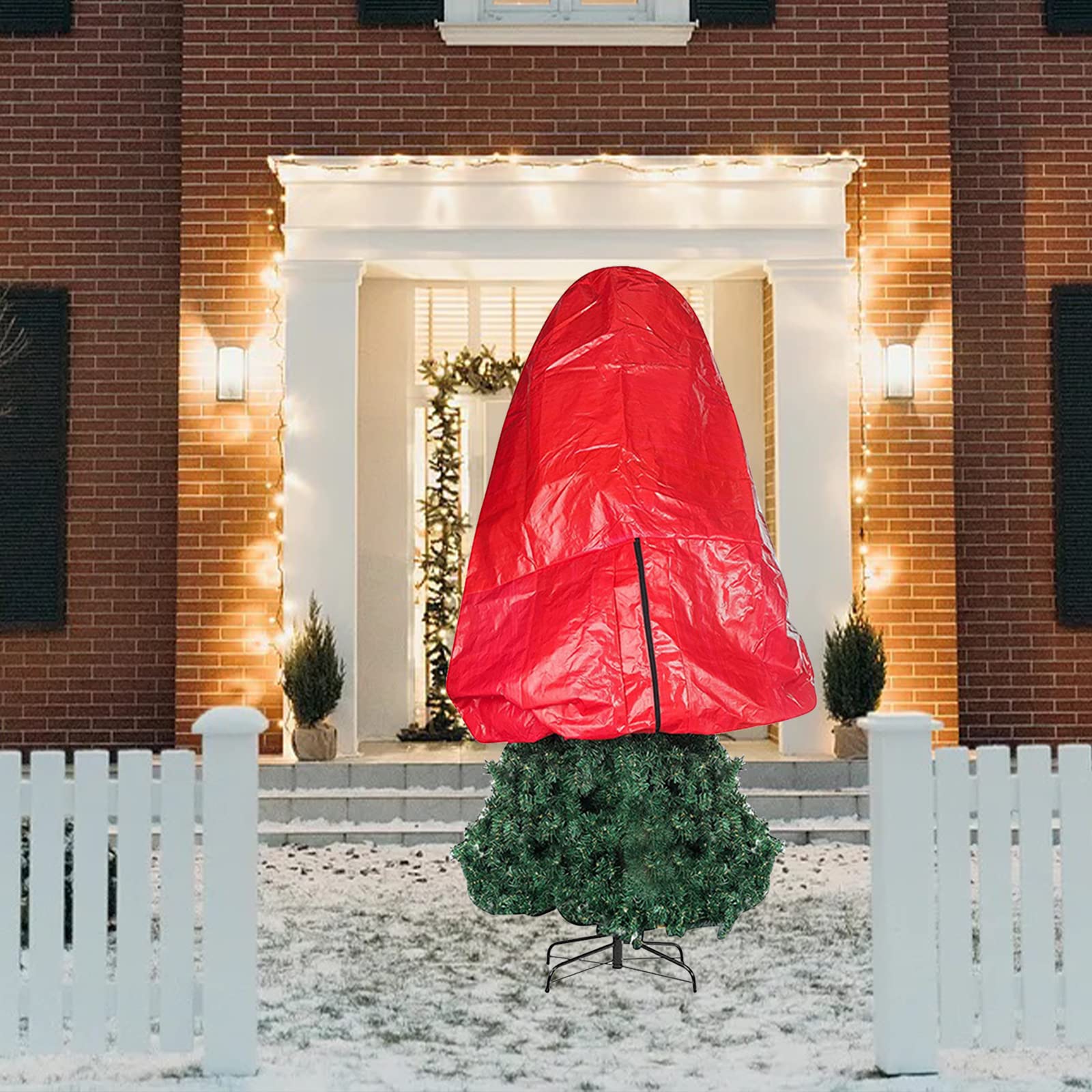 Rechtopstaande opbergtas voor kerstboom met verstelbare riemen