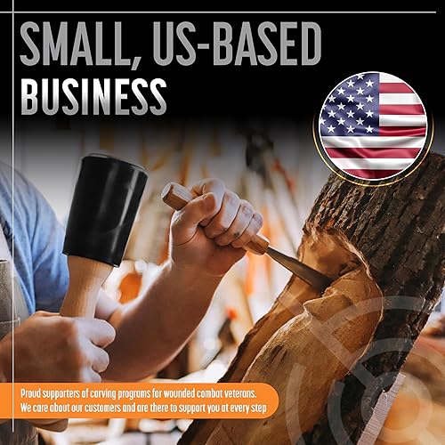 Miniatura 2 de Mazo de tallado de madera de precisión de 15 onzas para carpintería, cómodo mango de madera que reduce la fatiga de la mano, cabeza de uretano que