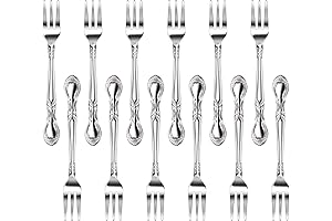 New Star Foodservice 58680 Stainless Steel Rose Pattern Oyster Fork - Perfect for Seafood Delicacies