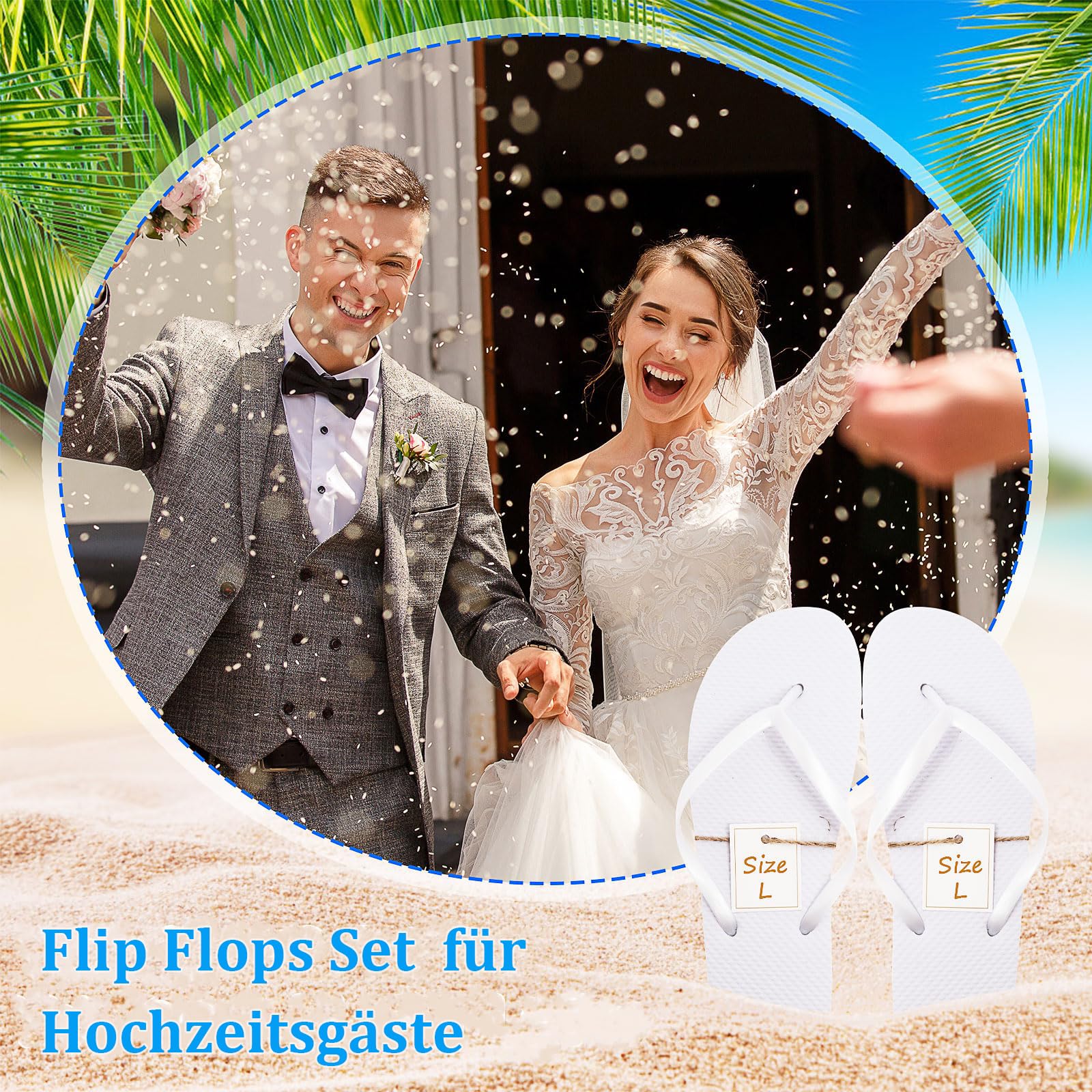 Infradito Bianco Matrimonio 24 Paia Ospiti Hotel Spa Feste con Scheda Taglie Sacchetto Treno