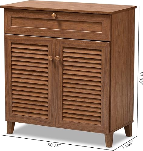 Miniatura 3 de Baxton Studio Gabinetes del zapato, tamaño único, nogal, 156-9388-AMZ