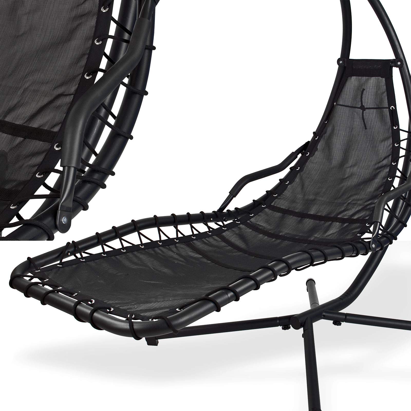 DEMA Hängesessel Orlando Grau - Outdoor Hängestuhl Mit Sonnendach Und Polster