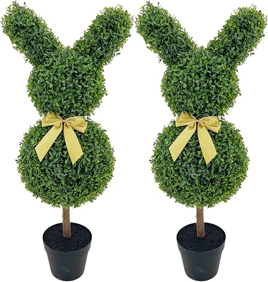 Amazon.com - MODCART 3FT Artificial Bunny-Shaped Topiary Tree Front ...