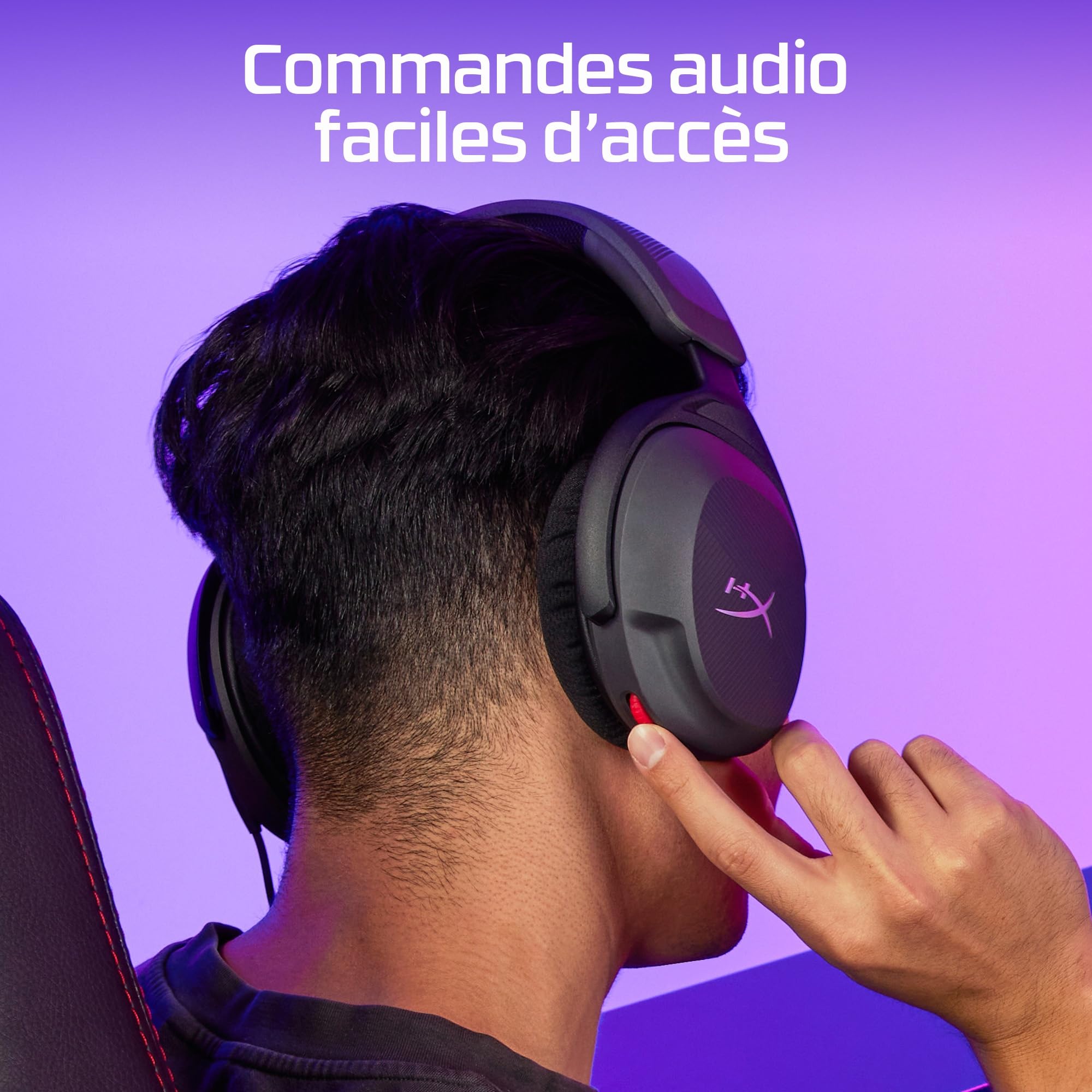 HyperX Cloud Stinger 2 Core Casque de Jeu PC léger avec Microphone Rotatif pour Couper Le Souffle, avec Son DTS Headphone:X Spatial Audio, Pilotes 40 mm
