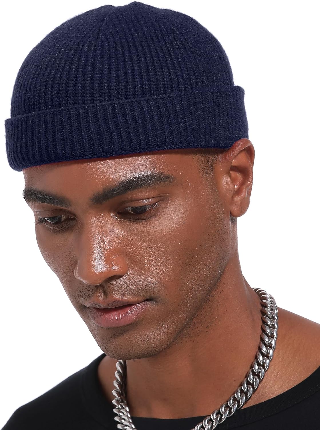 vidsel Thin Wool Fisherman Beanie Hat for Men Women Fall Winter,Short Knit Cuffed Fashion Trawler Skull Cap,Watch Cap - Image 6