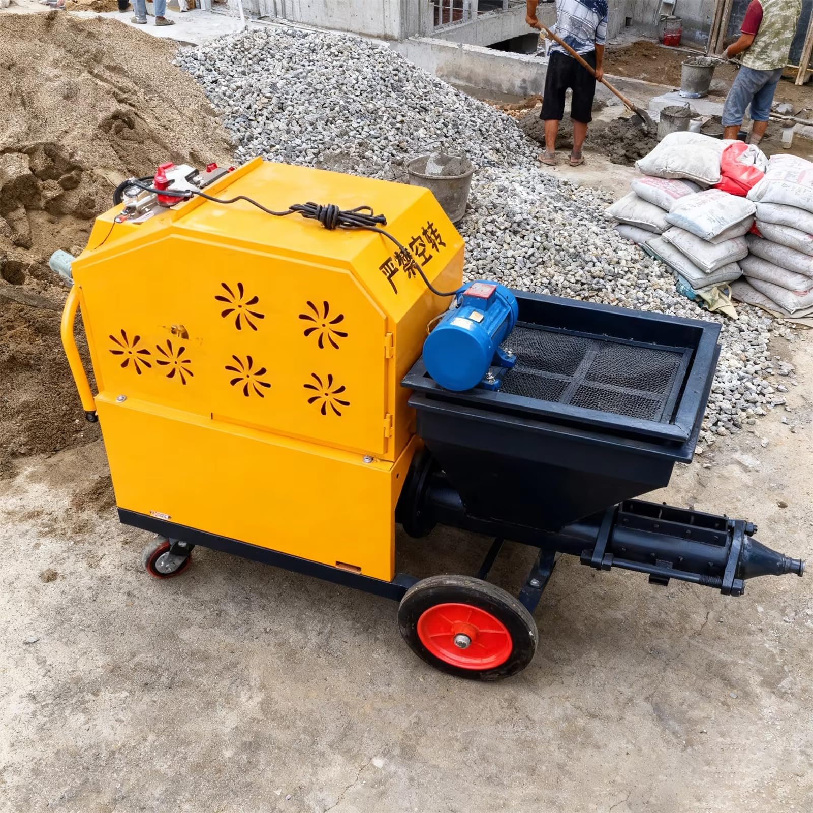 Elettrico Mortaio Spruzzatore Macchina di Spruzzatura Cemento Macchina Portatile Intonaco Spruzzatore Pompa per Rendering Murali, Stucco Rivestimento e Costruzione Attrezzature Applicative Mortaio