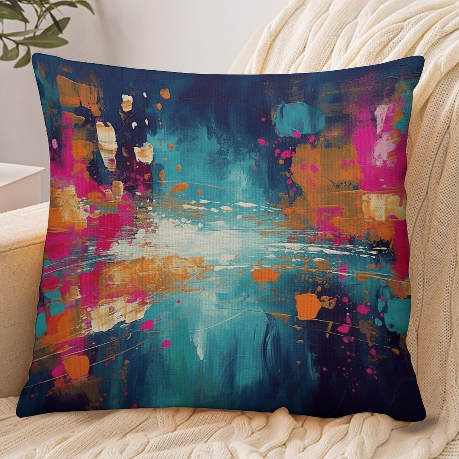 Fekiloot Style Abstract Oil Painting Pillowcase Pillow Sham Pillow Case