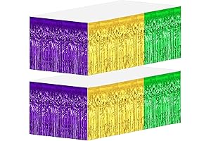 Mardi Gras Fringe Table Skirt for a Vibrant Carnival Atmosphere