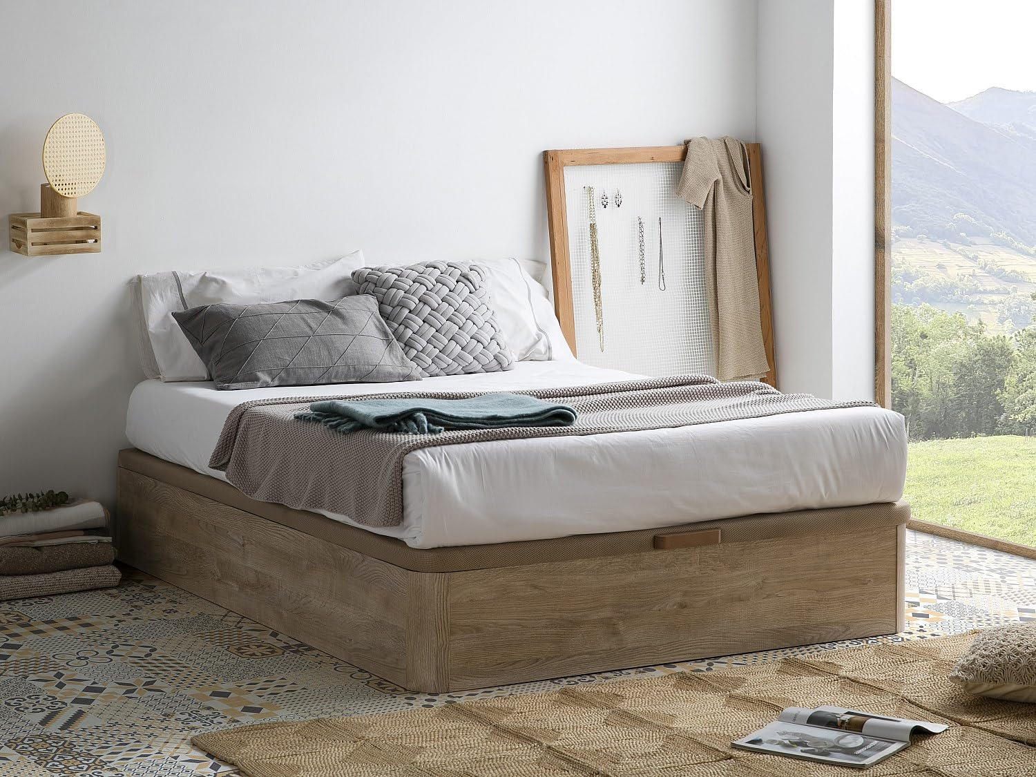 Sommier Coffre HESTIA de DREAMEA Play - Coloris chêne - 160 x 200 cm
