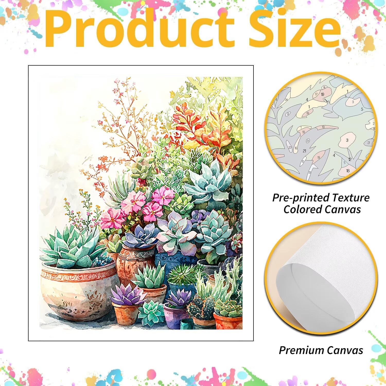 WEISHIWE Dipingere con i Numeri Adulti Piante grasse, 80x100cm s-215 | Paint by Numbers Kit con Pennelli e Acrilico Pigmento, Fai da te Olio La Pittura di Numeri Kit, Decora la Casa, senza Cornice