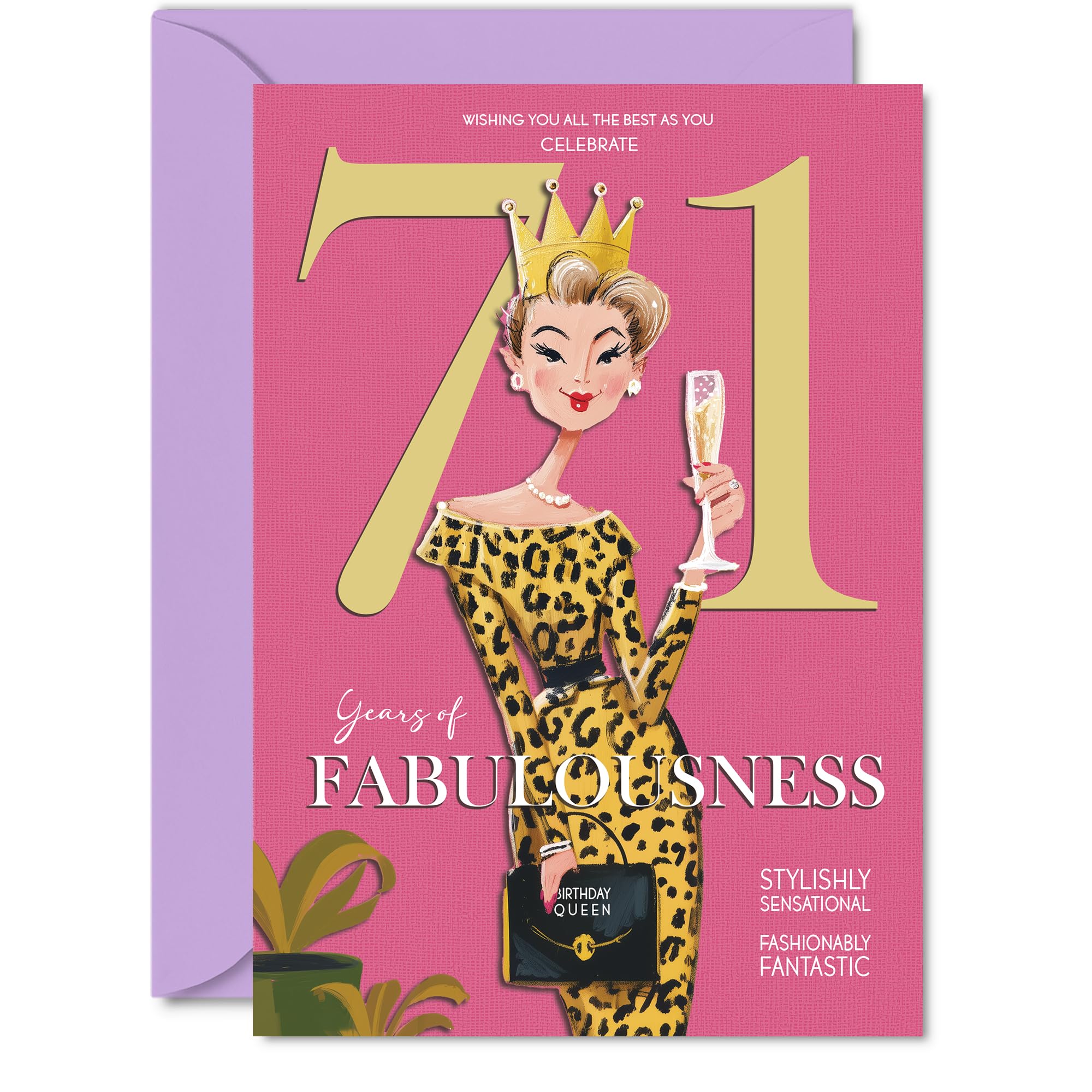 71st Birthday Cards for Women - Years Of Fabulousness - Happy Birthday Card for 71 Year Old Woman Nan Wife Granny Grandma, A5 Bday Greeting Cards