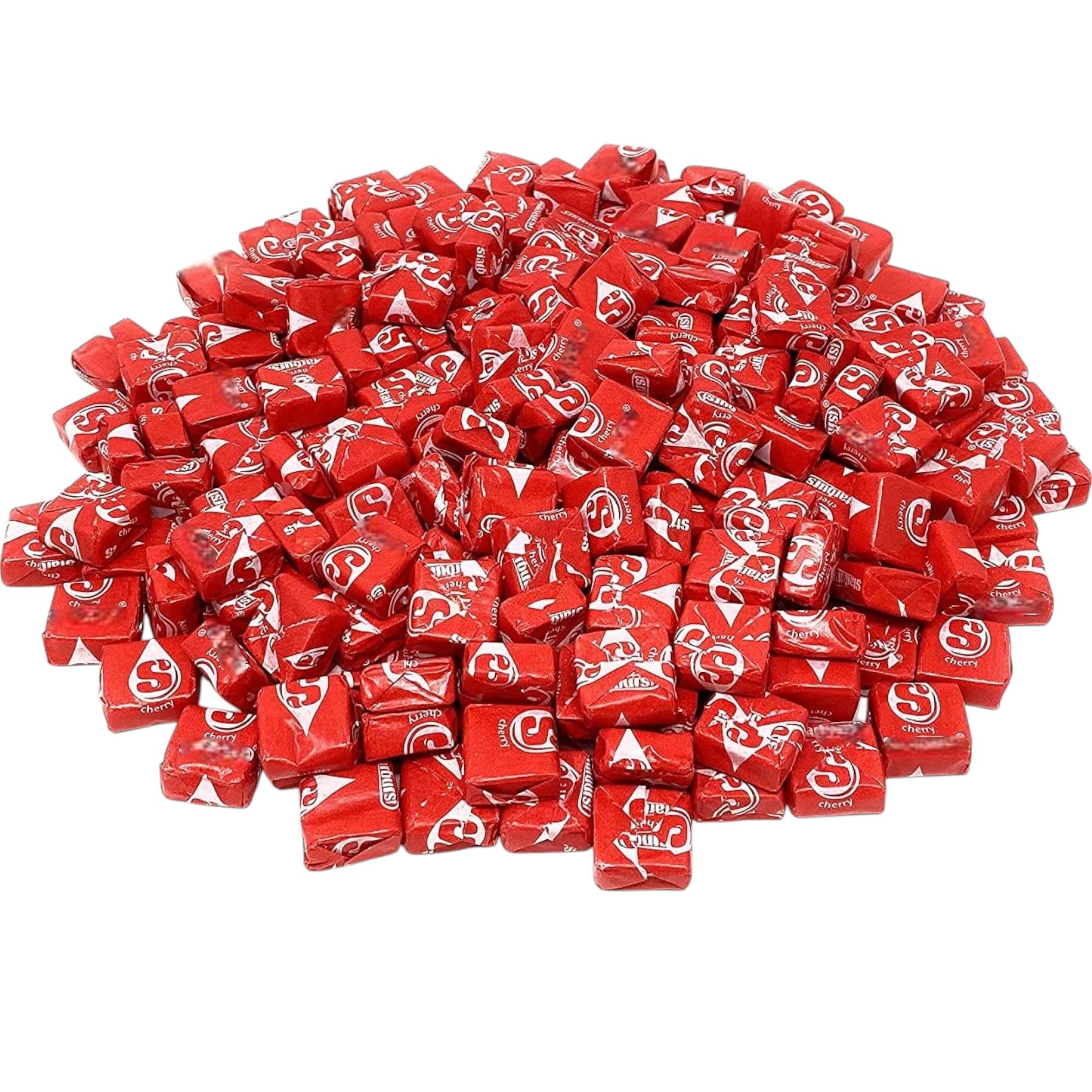 Holiday Special Str Burst Red Cherry Chewy Candy - 1.5 lbs - All Red Cherry Str Burst Fruit Chews - Single Flavor Soft Candy Assortment Sharing Size Bulk Family Pack - Individually Wrapped, 24 oz.